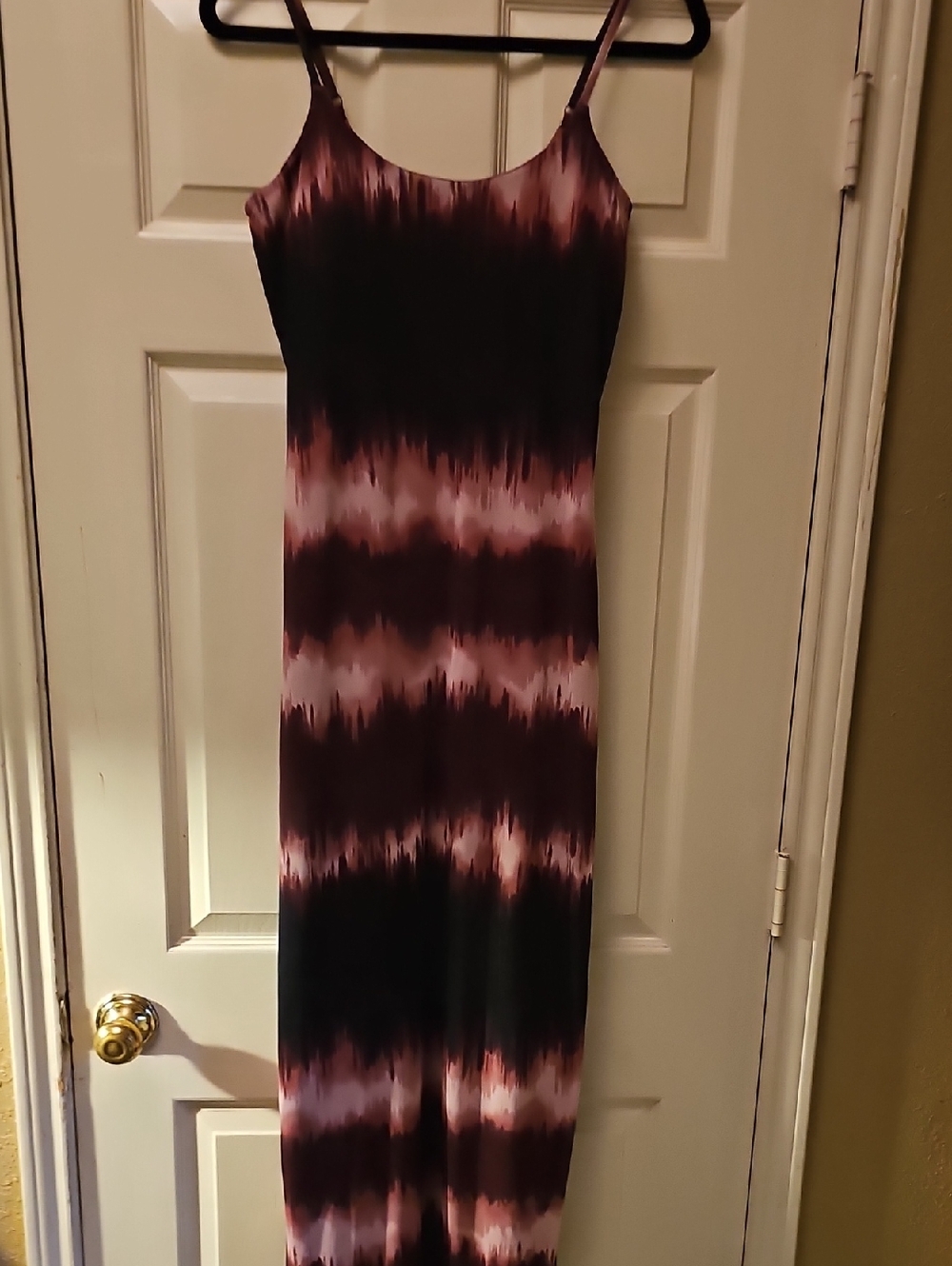 No Boundaries Mauve and Black Tie-Dye Sleeveless Maxi Dress